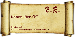 Nemes René névjegykártya